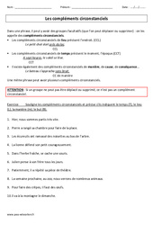 Compléments circonstanciels – Cm1 – Cm2 – Exercices - PDF à imprimer