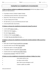 Compléments circonstanciels – Cm1 – Cm2 – Evaluation - PDF à imprimer