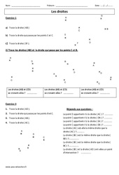 Droites – Ce1 – Exercices corrigés – Géométrie – Cycle 2 - PDF à imprimer