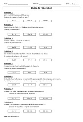Addition - Soustraction - Multiplication - Problèmes – Cm1 – Cm2 – Exercices corrigés – Cycle 3 - PDF à imprimer