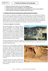 Action de l'homme sur les paysages – 5ème – Cours – SVT - PDF à imprimer