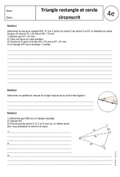 Triangle rectangle - Cercle circonscrit – 4ème – Exercices corrigés – Géométrie