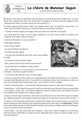 La chèvre de Monsieur Seguin – Conte – Lecture compréhension – Ce2 – Cycle 3 - PDF à imprimer