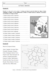 France - Exercices corrigés – 6ème – Géographie - PDF à imprimer