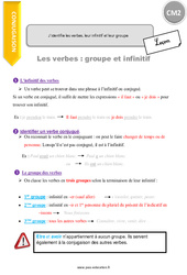 J’identifie les verbes, leur infinitif et leur groupe - CM2 - Leçon - PDF gratuit à imprimer