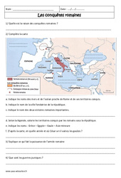 Conquêtes romaines – 6ème – Exercices corrigés – Rome - PDF à imprimer