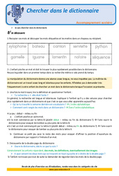 Chercher dans le dictionnaire - CE2 - Soutien scolaire - Aide aux devoirs - PDF à imprimer