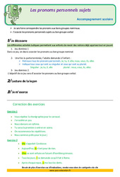 Les pronoms personnels sujets - CE2 - Soutien scolaire - Aide aux devoirs - PDF à imprimer
