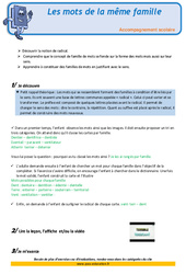 Les mots de la même famille - CE2 - Soutien scolaire - Aide aux devoirs - PDF à imprimer