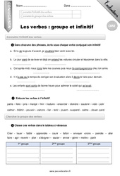 Les verbes : groupe et infinitif - CM2 - Evaluation - Bilan - PDF à imprimer