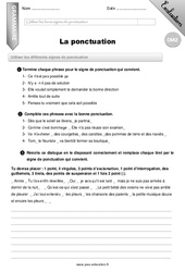 La ponctuation - CM2 - Evaluation - Bilan - PDF à imprimer
