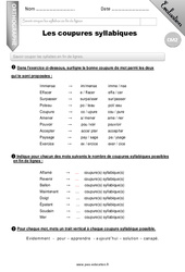 Les coupures syllabiques - CM2 - Evaluation-Bilan - PDF à imprimer