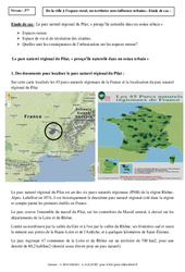 Le parc naturel régional du Pilat - Etude de cas - 3ème - La France - PDF à imprimer