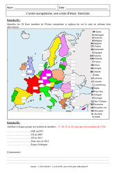 L’union européenne, une union d’états – Exercices corrigés – 3ème – Géographie - PDF à imprimer