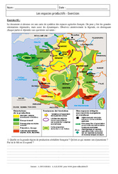 Les espaces productifs – Exercices corrigés – 3ème – Géographie - PDF à imprimer