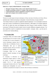 Aerospace Valley - Espace productif industriel  - Etude de cas - 3ème - PDF à imprimer