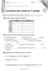 Présent des verbes réguliers du 1e groupe - CM2 - Evaluation - Bilan - PDF à imprimer