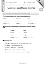 Les consonnes finales muettes - CM2 - Evaluation - Bilan - PDF à imprimer
