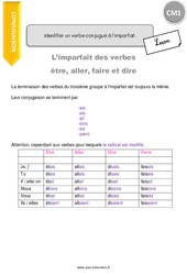Identifier un verbe conjugué à l’imparfait - CM1 - Leçon