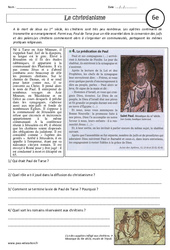 Christianisme – 6ème – Etude de documents - PDF à imprimer