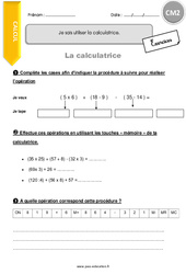 Comment utiliser la calculatrice - CM2 - Exercices avec correction - PDF à imprimer