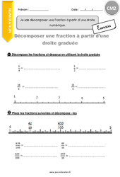 Comment décomposer une fraction à partir d’une droite numérique - CM2 - Exercices avec correction - PDF à imprimer